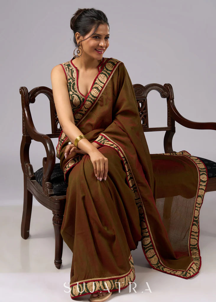 DIL PE CHALE WALE LINEN  COTTON SAREE