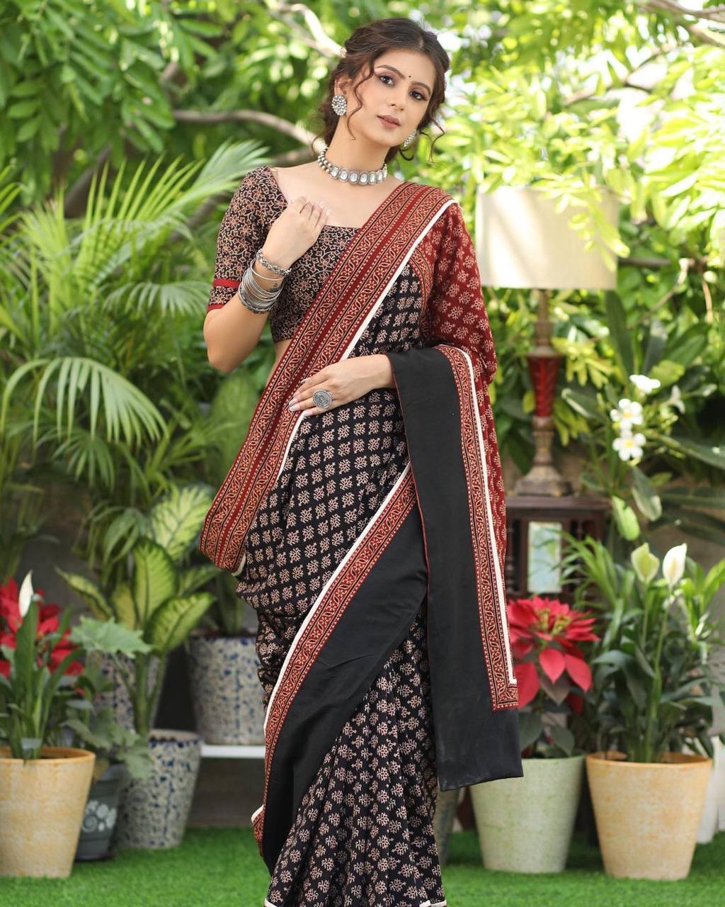 KAMLIYA WALE LINEN  COTTON SAREE