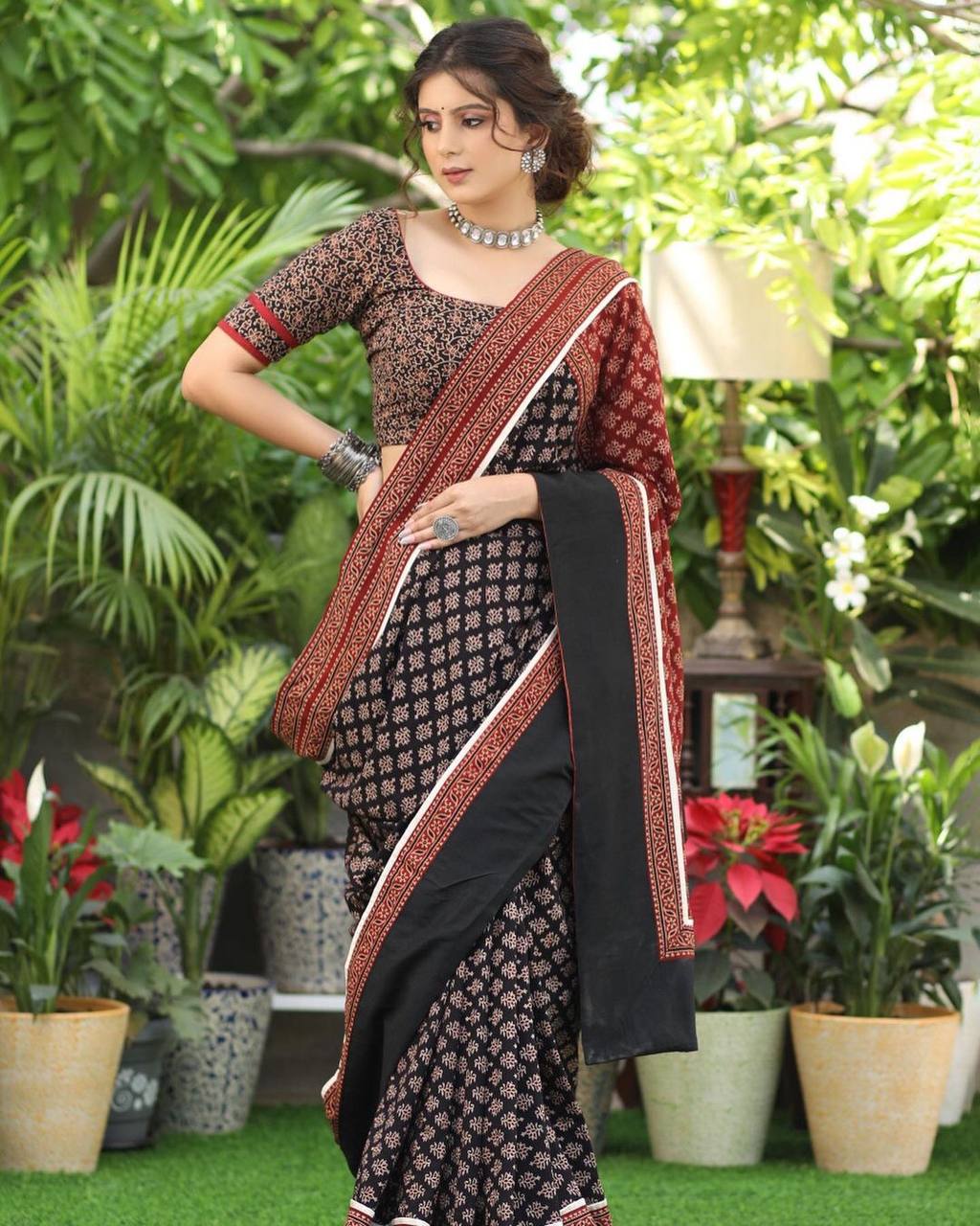 KAMLIYA WALE LINEN  COTTON SAREE