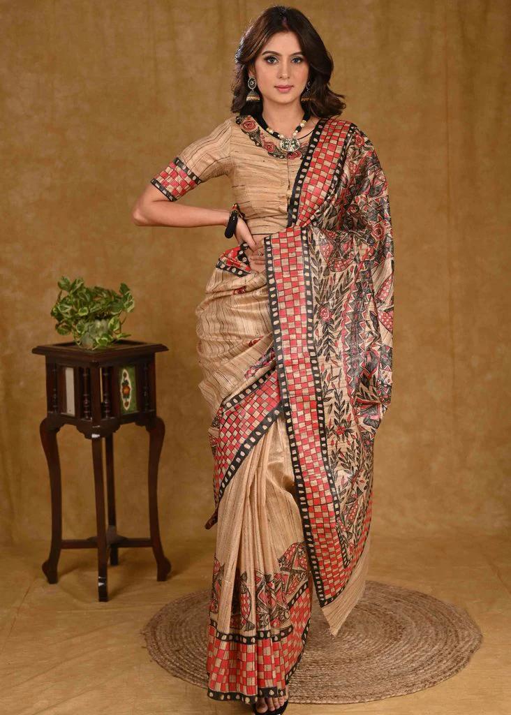 THAM JAA WALE LINEN  COTTON SAREE