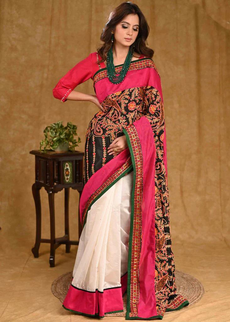 BINA TERE WALE LINEN  COTTON SAREE