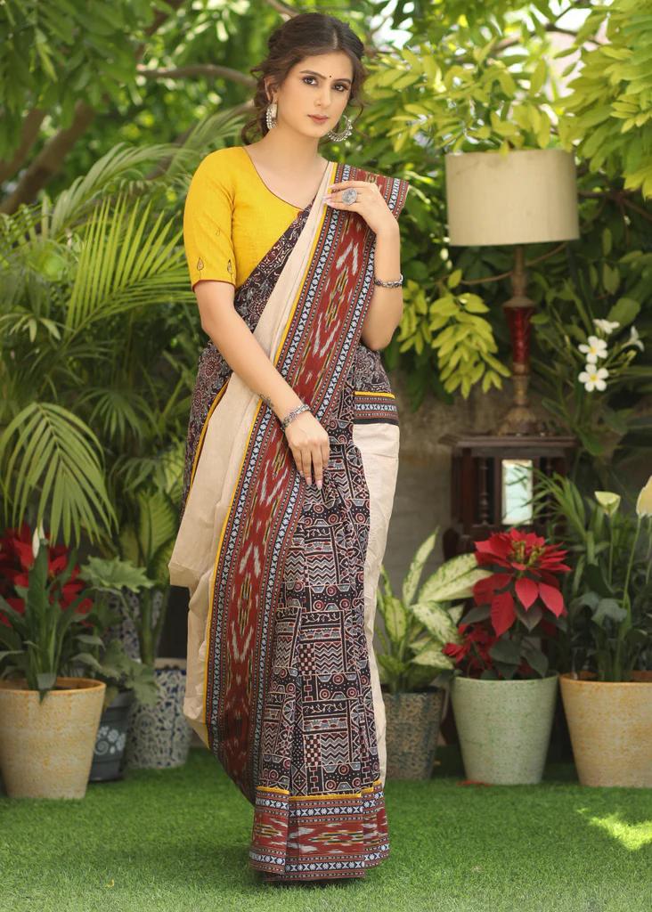 SUKHOO WALE LINEN  COTTON SAREE