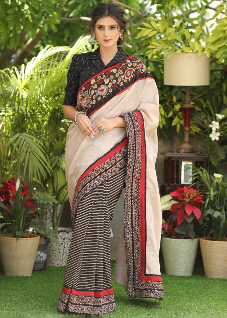 TU KHAYAL HAI WALE LINEN  COTTON SAREE